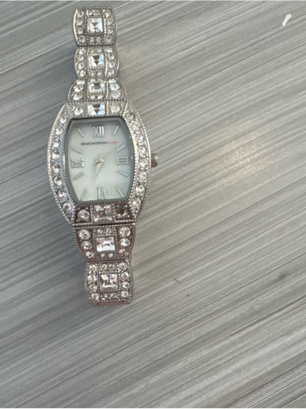 Isaac Mizrahi Silver Crystal Women's Bracelet Watch